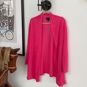 Pink linen blend cardigan 2x
